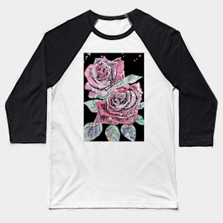 Red Rose Watercolor Painting Baseball T-Shirt